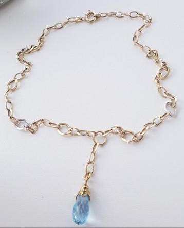 Mooie gouden ketting met hanger 14/18 karaats beschikbaar voor biedingen