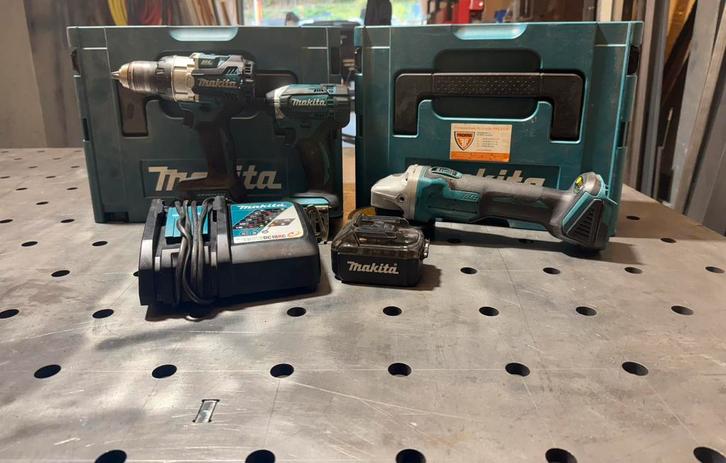 Makita set, Doe-het-zelf en Verbouw, Gereedschap | Boormachines, Zo goed als nieuw, Boor- en Schroefmachine, Ophalen of Verzenden