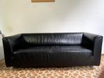 Bank 2,5 zits Gelderland 4800 zwart leer, Huis en Inrichting, Ophalen, Gebruikt, 150 tot 200 cm, Tweepersoons