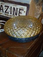 Vintage Glazen Plafondlamp / Wandlamp, Huis en Inrichting, Lampen | Plafondlampen, Ophalen of Verzenden, Zo goed als nieuw, Glas