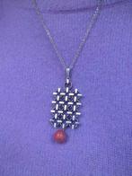 Modernist Scandinavische Zilveren Hanger Rhodochrosite, Verzenden, Zilver, Hanger, Met edelsteen