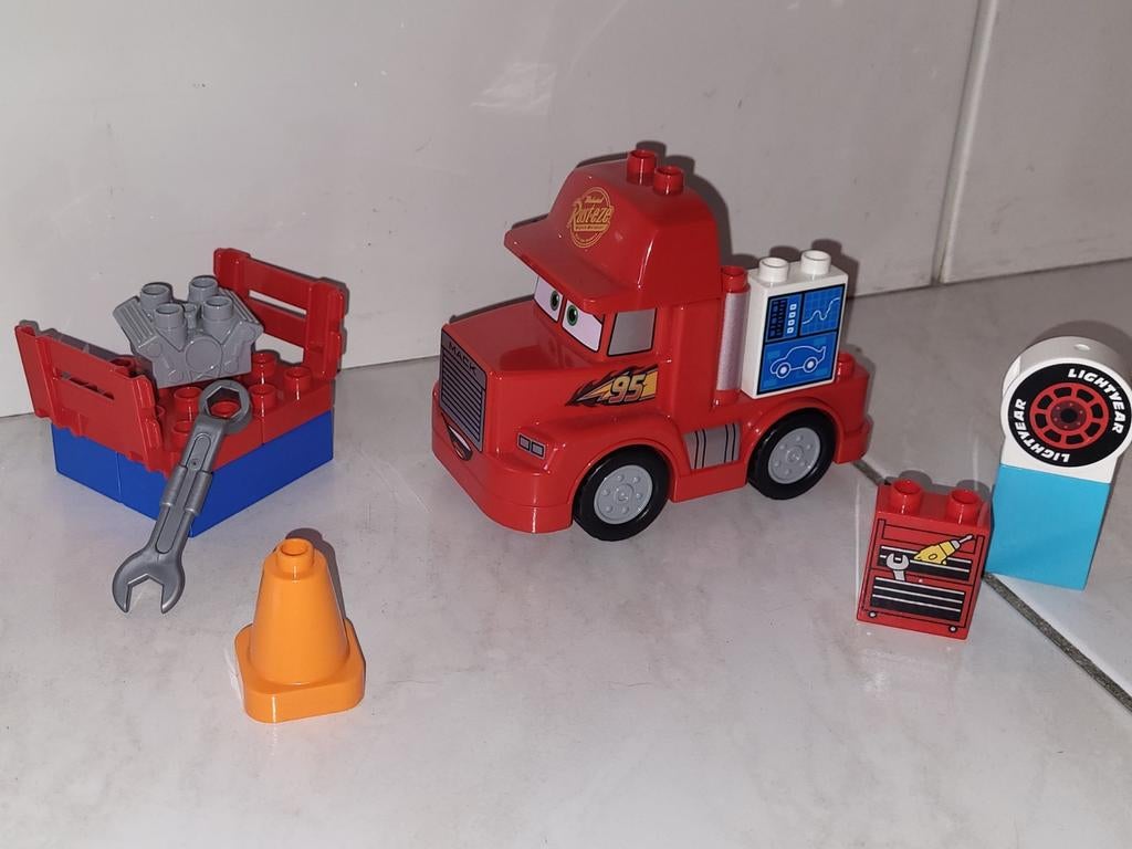 Duplo Disney Cars Mack bij de race 10417, Gebruikt, Ophalen of Verzenden, Duplo, Duplo