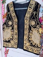 Vintage India hippie velvet spiegeltjes gilet waistcoat, Kleding | Dames, Maat 38/40 (M), Zwart, Ophalen of Verzenden, Zo goed als nieuw
