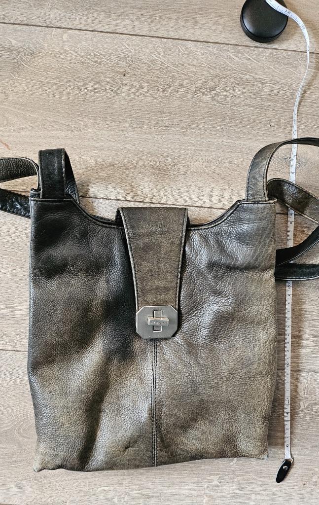 Rigany Echt Leren Crossbody Tas | Distressed / Washed Look, Sieraden, Tassen en Uiterlijk, Tassen | Schoudertassen, Gebruikt, Overige merken