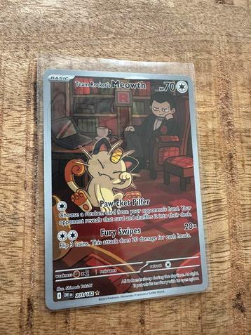 Team rocket's Meowth 203/182 Destined Rivals boosterfresh beschikbaar voor biedingen