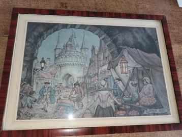 Anton pieck prent schilderij Groningen  beschikbaar voor biedingen
