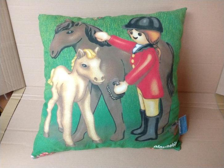 Playmobil kussen pillow vintage merchandise 32x32cm, Kinderen en Baby's, Speelgoed | Playmobil, Gebruikt, Los playmobil, Ophalen of Verzenden