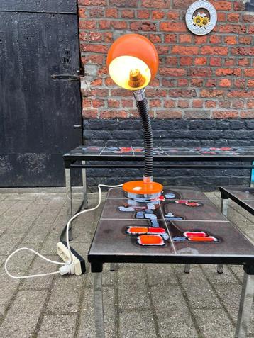 Retro 1970s Space Age Desk Lamp – Orange & Chrome Targetti S beschikbaar voor biedingen