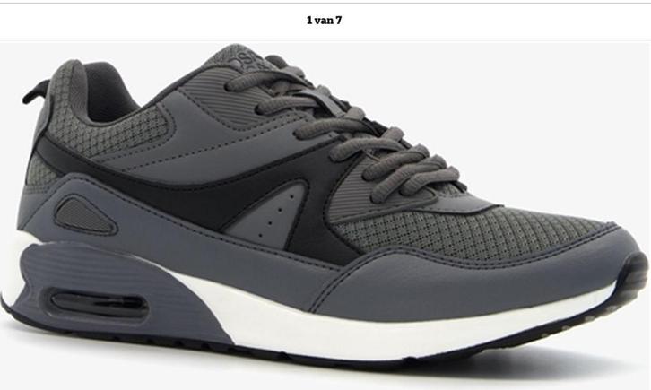 ## Heren sneakers grijs zwart met airzool - Maat 46 ##, Hobby en Vrije tijd, Kledingpatronen, Zo goed als nieuw, Man, Overige merken