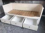 Ikea Hemnes bedbank/uitschuifbed wit, Lattenbodem, 85 tot 100 cm, Gebruikt, Ophalen of Verzenden