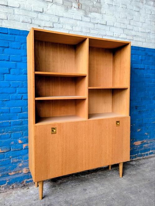 Vintage lichte houten wandkast, Denemarken 1960s, Huis en Inrichting, Kasten | Wandmeubels, Gebruikt, Minder dan 100 cm, Minder dan 150 cm