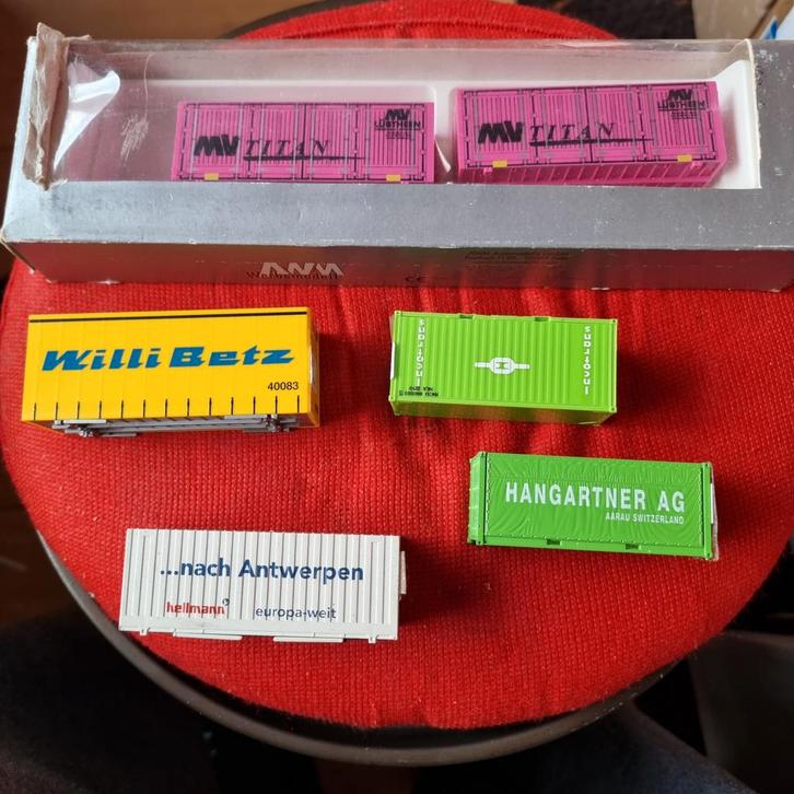 CONHTAINERS + DIVERS 1:87-H0, Hobby en Vrije tijd, Modeltreinen | H0, Zo goed als nieuw, Overige merken, Ophalen of Verzenden