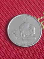 Quarter Dollar Kansas Buffel 2005, Ophalen of Verzenden, Noord-Amerika, Losse munt