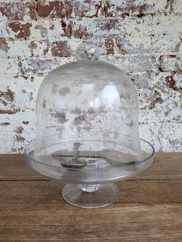 Brocante Franse glazen stolp/cloche/allegonda  beschikbaar voor biedingen