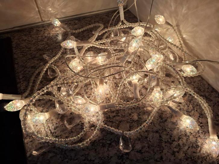 Decoratieve Lichtketting met Kristallen, Huis en Inrichting, Lampen | Losse lampen, Gebruikt, Overige typen, Minder dan 30 watt