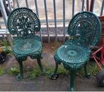 2 gietijzeren stoelen - bistro tuinstoelen samen 65 euro, Huis en Inrichting, Stoelen, Ophalen, Gebruikt, Twee, Overige kleuren