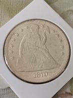 Amerikaanse zilveren dollar 1870, Postzegels en Munten, Munten | Amerika, Ophalen of Verzenden