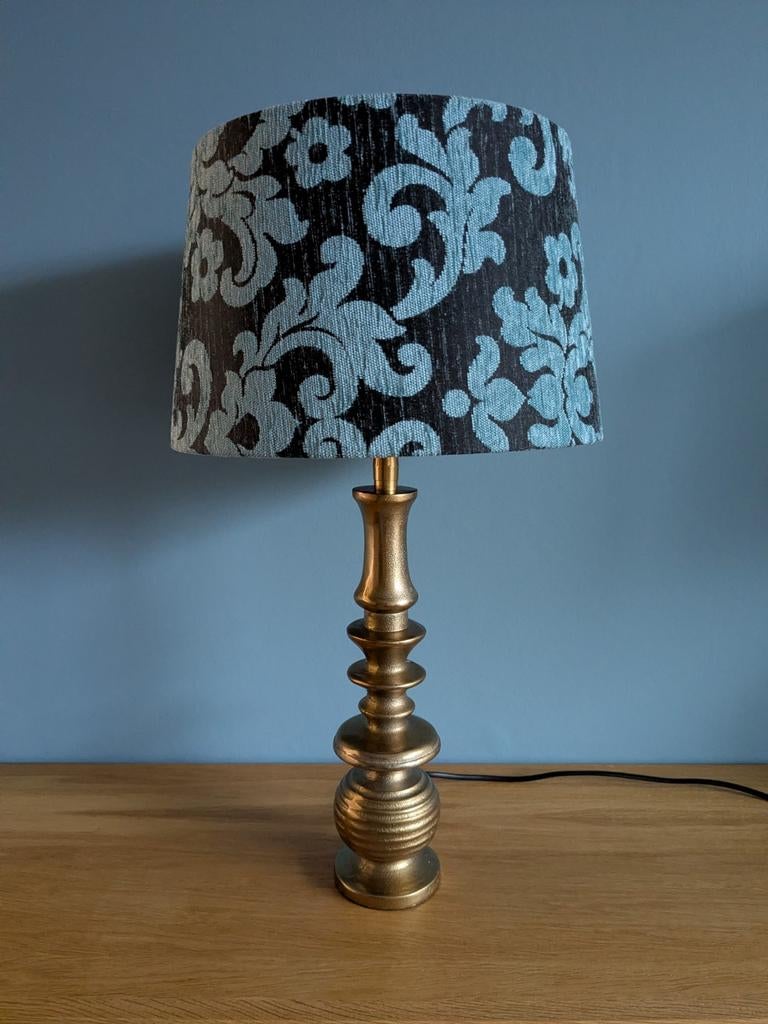 ❗NIEUWE kwalitatieve lampenkap met blauwgroene bloem-print, Ophalen, MODERN DESIGN, Nieuw, Stof