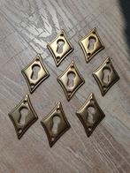 Antieke koperen Art Deco Sleutelplaten sleutelgat ornamenten, Antiek en Kunst, Ophalen of Verzenden