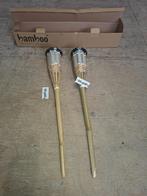 Bamboo fakkels zetje van 2 stuks op zonne-energie, Ophalen of Verzenden, Nieuw