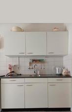 Keukenblok met bovenkasten, wastafel en kraan, Huis en Inrichting, Keuken | Complete keukens, Ophalen, Gebruikt, Wit, Enkelwandige keuken