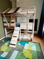 Boomhut Bed Opbouw Whitewash 90x200 (ZONDER BED!), Ophalen, 85 tot 100 cm, Gebruikt, Hoogslaper of Stapelbed