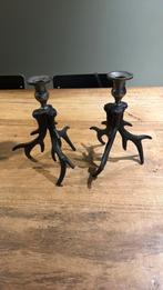 Twee gewei kandelaars heel mooi design, Huis en Inrichting, Woonaccessoires | Kandelaars en Kaarsen, Zwart, Ophalen of Verzenden