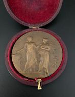 Bronzen penning Landbouw Frankrijk 1900 origineel doosje, Ophalen of Verzenden, Brons, Buitenland