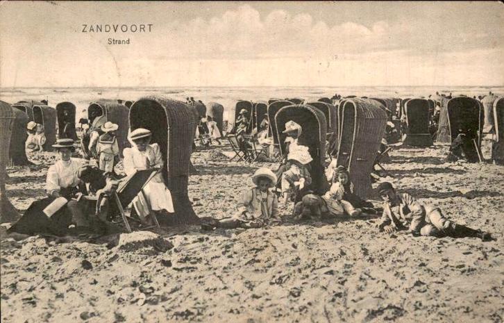 Zandvoort - Strand, Verzamelen, Ansichtkaarten | Nederland, Gelopen, Noord-Holland, Voor 1920, Ophalen of Verzenden
