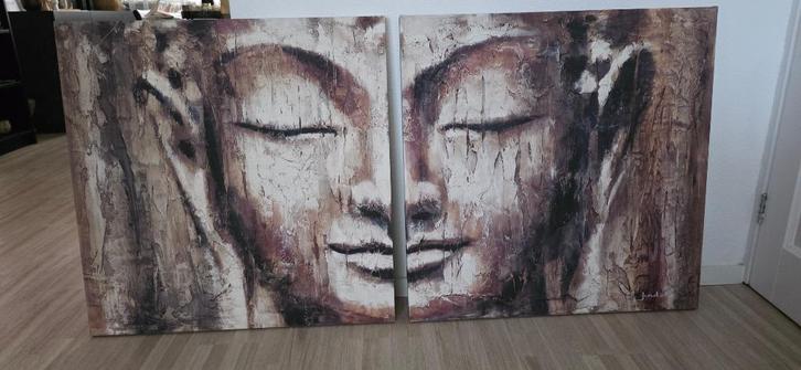 Juul Boeddha schilderij 2-luik, Antiek en Kunst, Kunst | Schilderijen | Abstract, Ophalen