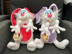 2 nieuwe zgan paashaas konijnen knuffels met eiermandje, Ophalen, Nieuw