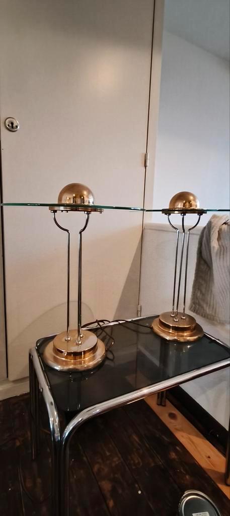 Vintage Space Age Bureaulampen Massive - Jaren 80, Huis en Inrichting, Lampen | Tafellampen, Gebruikt, Minder dan 50 cm, Glas