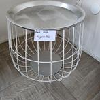 Leuke bijzettafel met metalen frame, Gebruikt, Metaal of Aluminium, Rond, 55 tot 75 cm