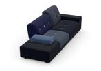 1 Vitra Hella Jongerius Poldersofa & Ottoman Antarctic Blues, Niet ingevuld, Hout, 250 tot 300 cm, Niet ingevuld