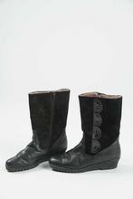 Zwarte vintage boots / lammy laarzen maat 42 42,5, Vintage, Ophalen of Verzenden, Zwart