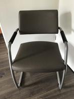 Zes leren eetkamerstoelen in drie kleuren, Huis en Inrichting, Stoelen, Ophalen, Gebruikt, Overige kleuren, Metaal