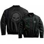 Harley Willy G Skull nylon bomber jas/jacket. black. Nieuw., Motoren, Kleding | Motorkleding, Ophalen of Verzenden, Nieuw met kaartje