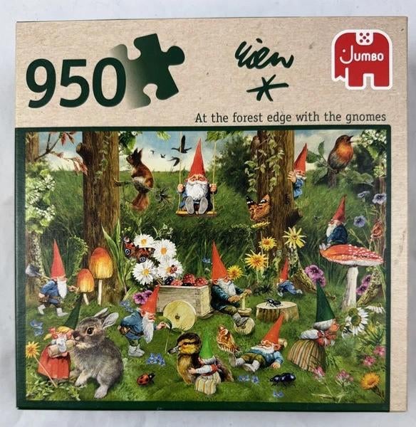 Jumbo puzzel 950 stuks Rien met de kabouters Aan de Bosrand, Hobby en Vrije tijd, Denksport en Puzzels, Zo goed als nieuw, Legpuzzel