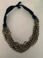 Scandinavische halsketting / collier blauwe kraaltjes, Overige materialen, Verstelbaar, Blauw, Ophalen of Verzenden