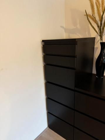Ikea malm ladekast spiegel zwart