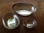 3 Schalen met Ajour sierrand. Voor brood, koekjes, bonbons., Antiek en Kunst, Antiek | Goud en Zilver, Ophalen of Verzenden