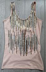 Mooie Dames Top met Gouden en Zilveren Pailletjes  5 euro, Ophalen of Verzenden, Zo goed als nieuw, Roze, Zonder mouw