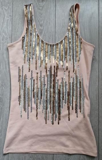 Mooie Dames Top met Gouden en Zilveren Pailletjes  5 euro beschikbaar voor biedingen