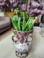 Vaas + kunsttulpen, Huis en Inrichting, Woonaccessoires | Kunstplanten en Kunstbloemen, Ophalen of Verzenden, Zo goed als nieuw