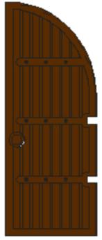 Lego Brown Door 1 x 4 x 8 Curved Top, Ophalen of Verzenden, Gebruikt, Losse stenen, Lego