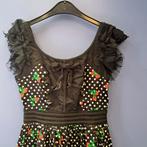 Hell Bunny jurk met kersen, kant en LOVE print Maat M 48977, Maat 38/40 (M), ., Zwart, Ophalen of Verzenden