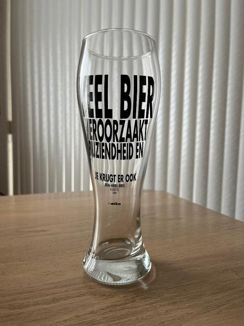 Groot bierglas met Komische tekst (Miko), Verzamelen, Biermerken, Nieuw, Glas of Glazen, Overige merken, Ophalen of Verzenden