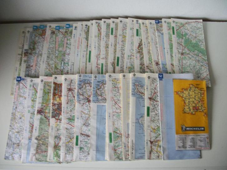 33 Wegenkaarten Frankrijk - Michelin - zgan - p.stuk, Boeken, Atlassen en Landkaarten, Landkaart, Frankrijk, 1800 tot 2000, Ophalen of Verzenden