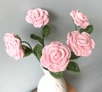 *5 gehaakte rozen bloemen lichtroze - bosje of los EXAMEN?, Verzenden, Nieuw, Haken, Overige typen