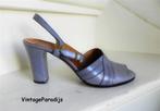 2501 VINTAGE retro peeptoe slingback pumps looky 37, Kleding | Dames, Schoenen, Blauw, Ophalen of Verzenden, Zo goed als nieuw